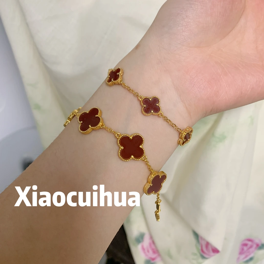 【红色五花】手链经典古法手工女生饰品重工百搭diy配饰