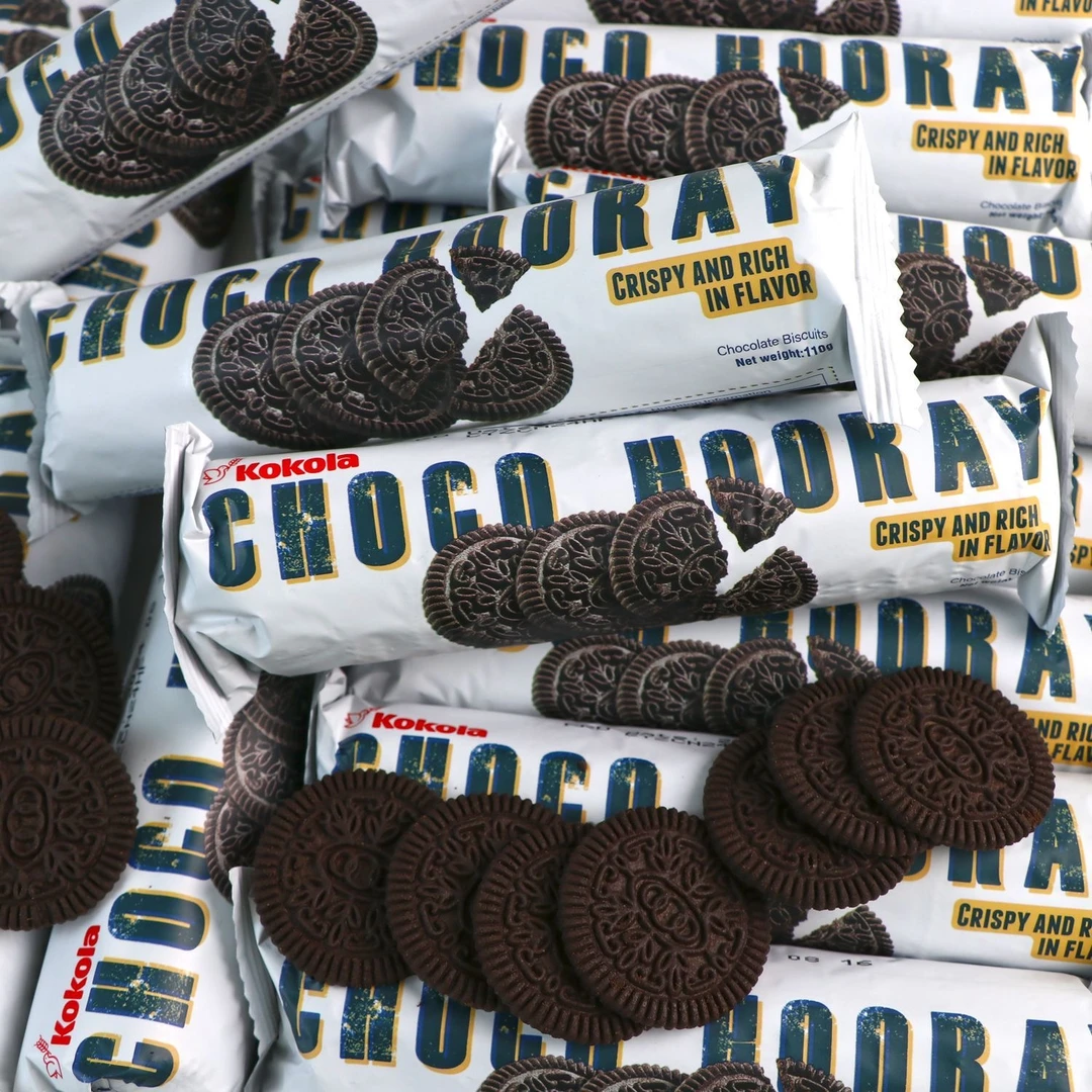 罗达印尼进口饼干巧克力无夹心营养点心包袋装110g纯可可黑巧饼干