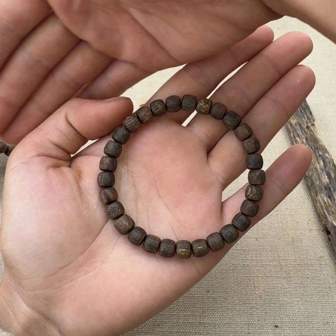 沉香手串绿奇楠沉水单圈约0.7-6多样性发一条