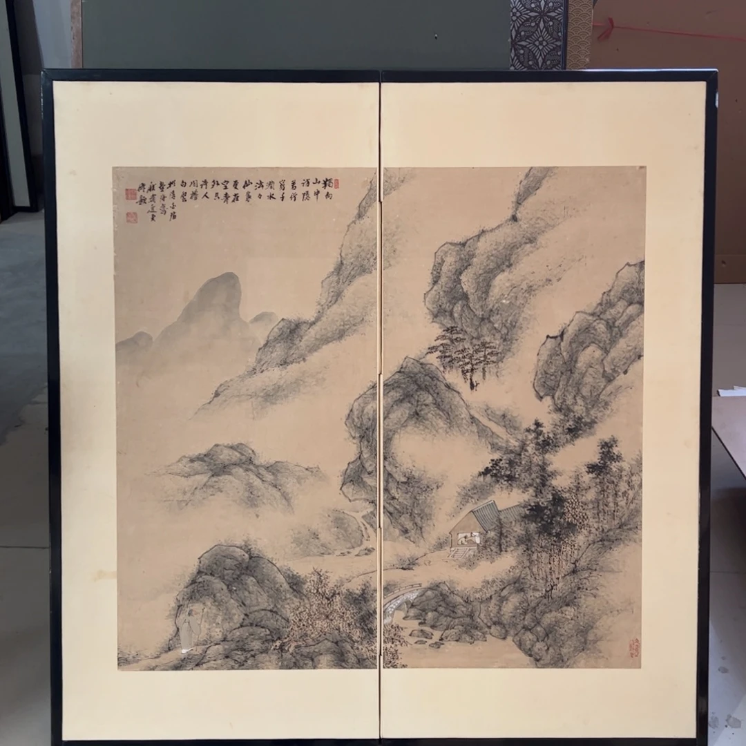 绘画屏风框画茶空间设计