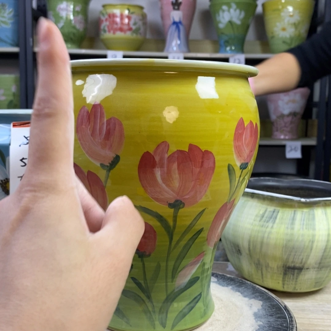 景德镇手工手绘陶瓷花盆