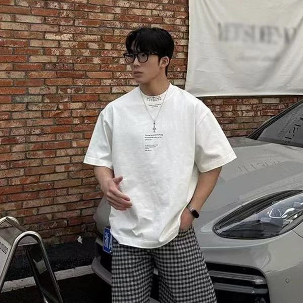 424/2545/159-9重磅字母印花短袖T恤男夏季新款潮流痞半袖体恤男