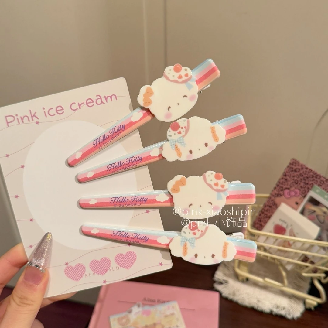 卡通萌趣大号彩虹猫咪小狗发夹一字夹甜美可爱鸭嘴洗脸夹蓬松百搭