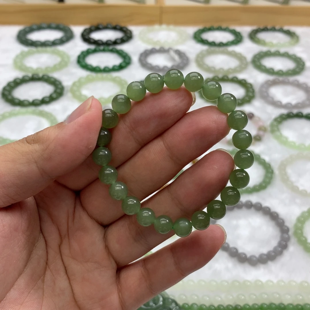 手串未镶嵌和田玉（冰湖水绿8）
