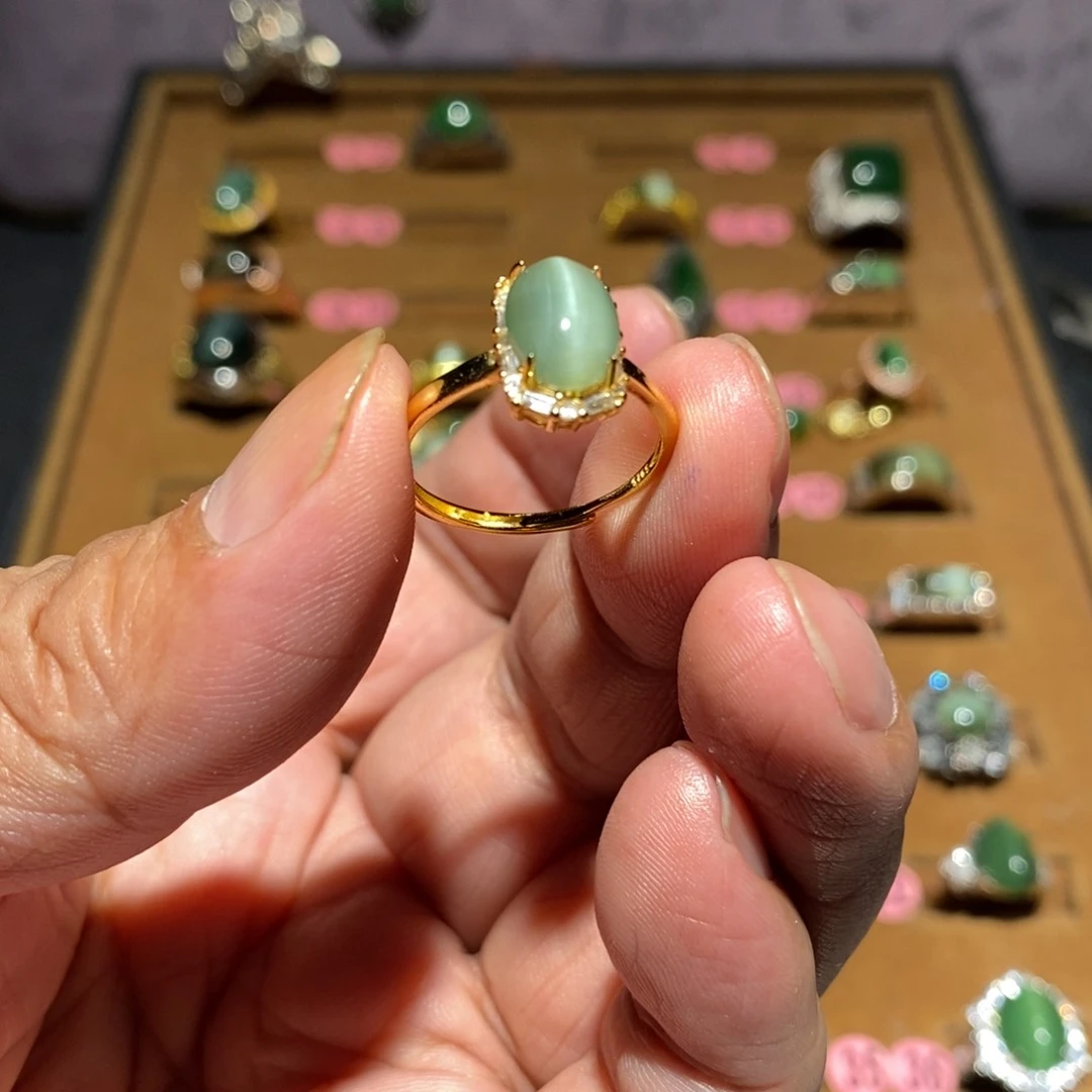 和田玉（碧玉）戒指未镶嵌