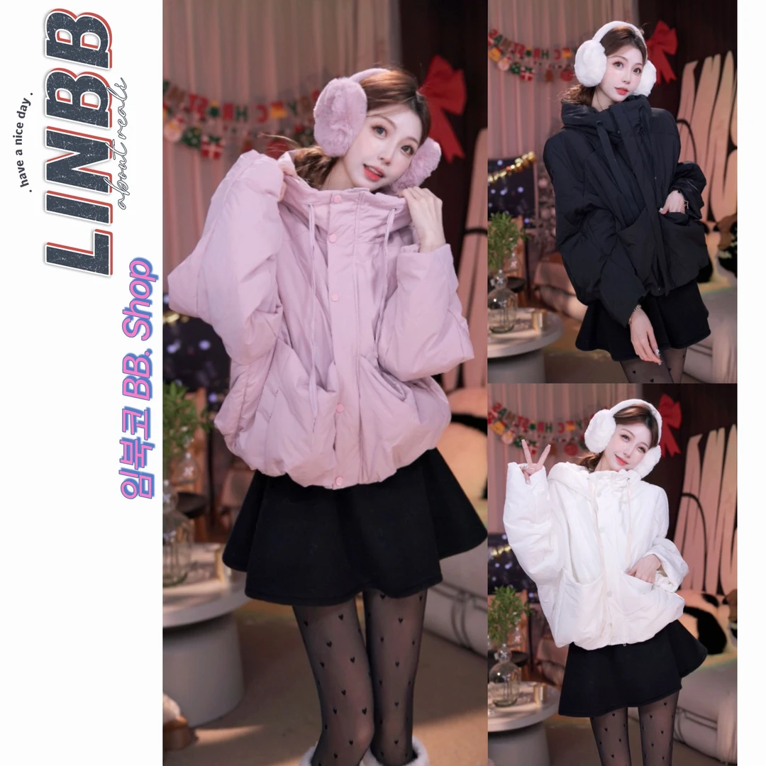 林北鼻-【小猪包】韩单嗲糯店主自留棉服韩系连帽外套