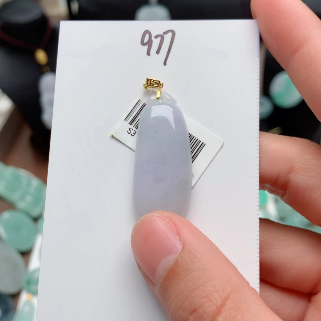 翡翠颈饰银S925镀金镶嵌吊坠