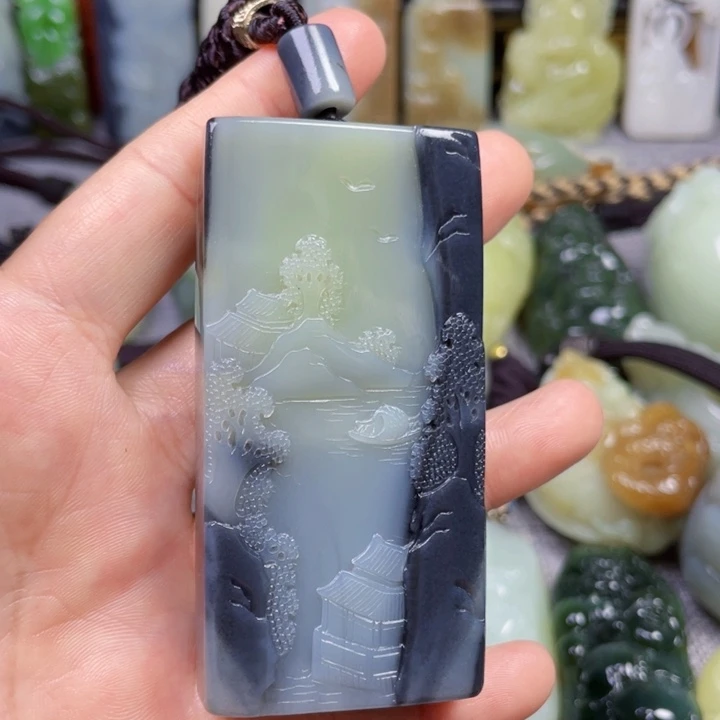 和田玉未镶嵌挂件