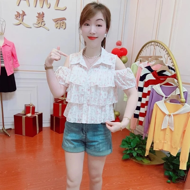 小个子时尚衬衫女2025夏季新款洋气减龄显瘦百搭休闲宽松短袖上衣