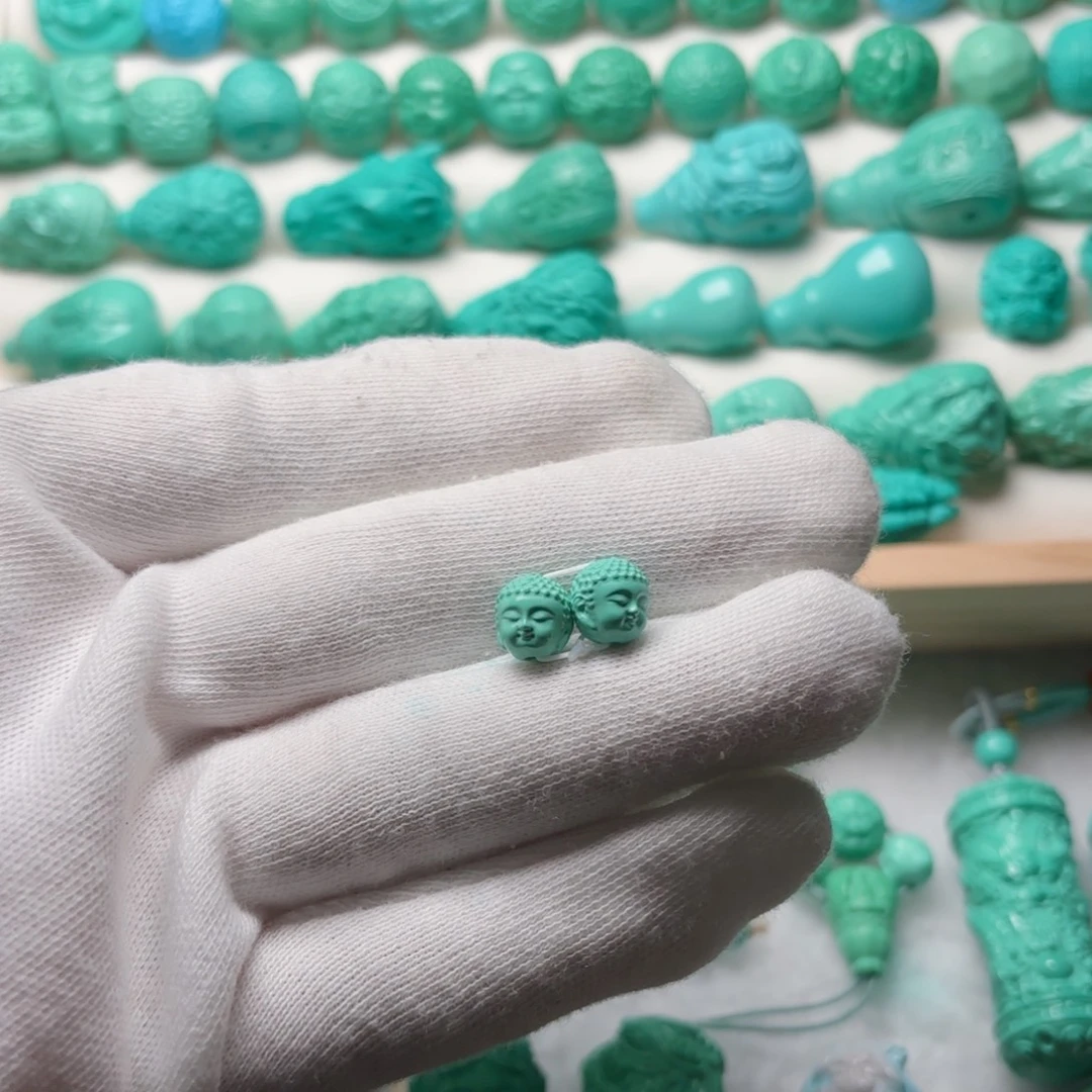 卡8尺寸宝宝佛头一对高瓷