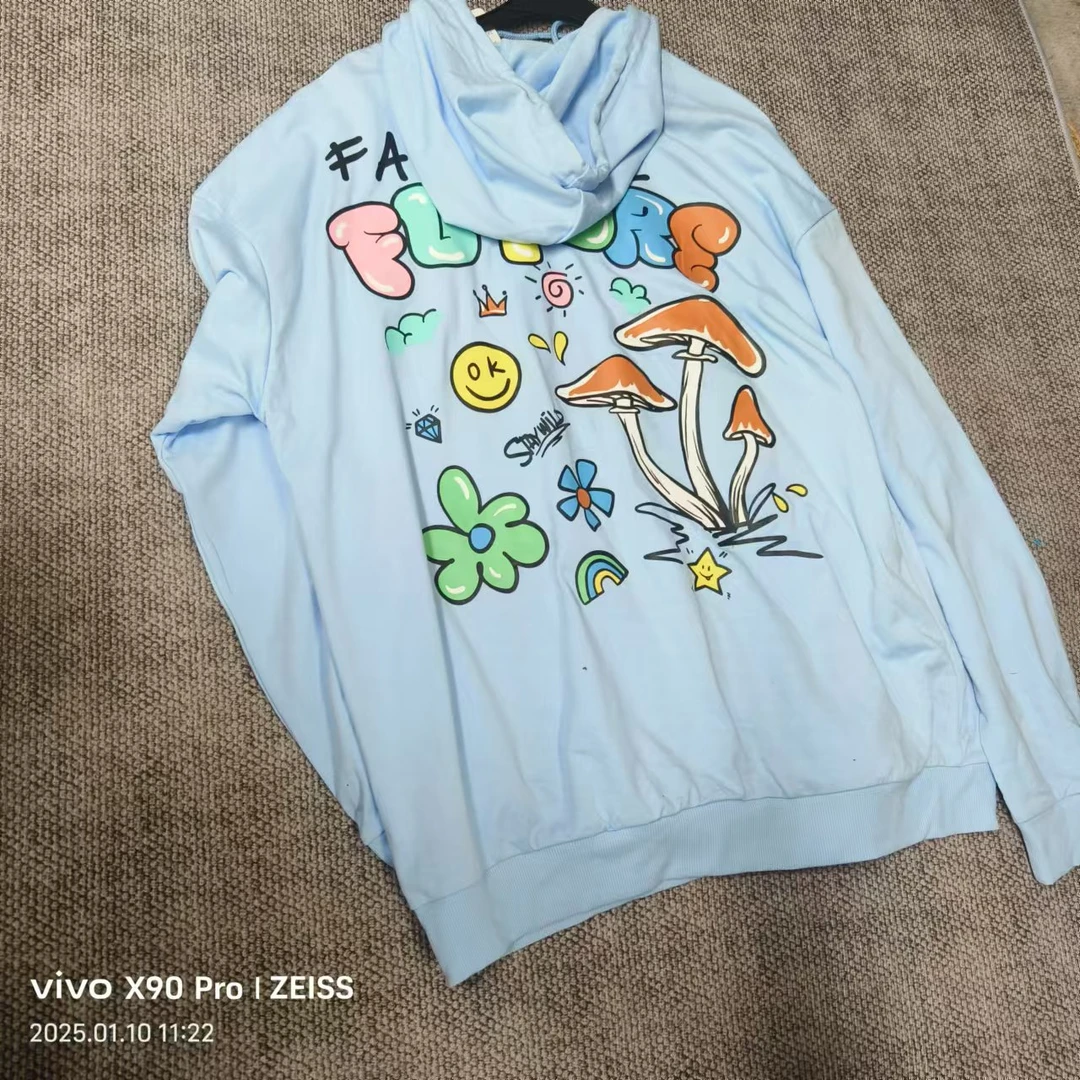 唯琳剪标 C17－11－3081款 浅蓝色连帽卫衣