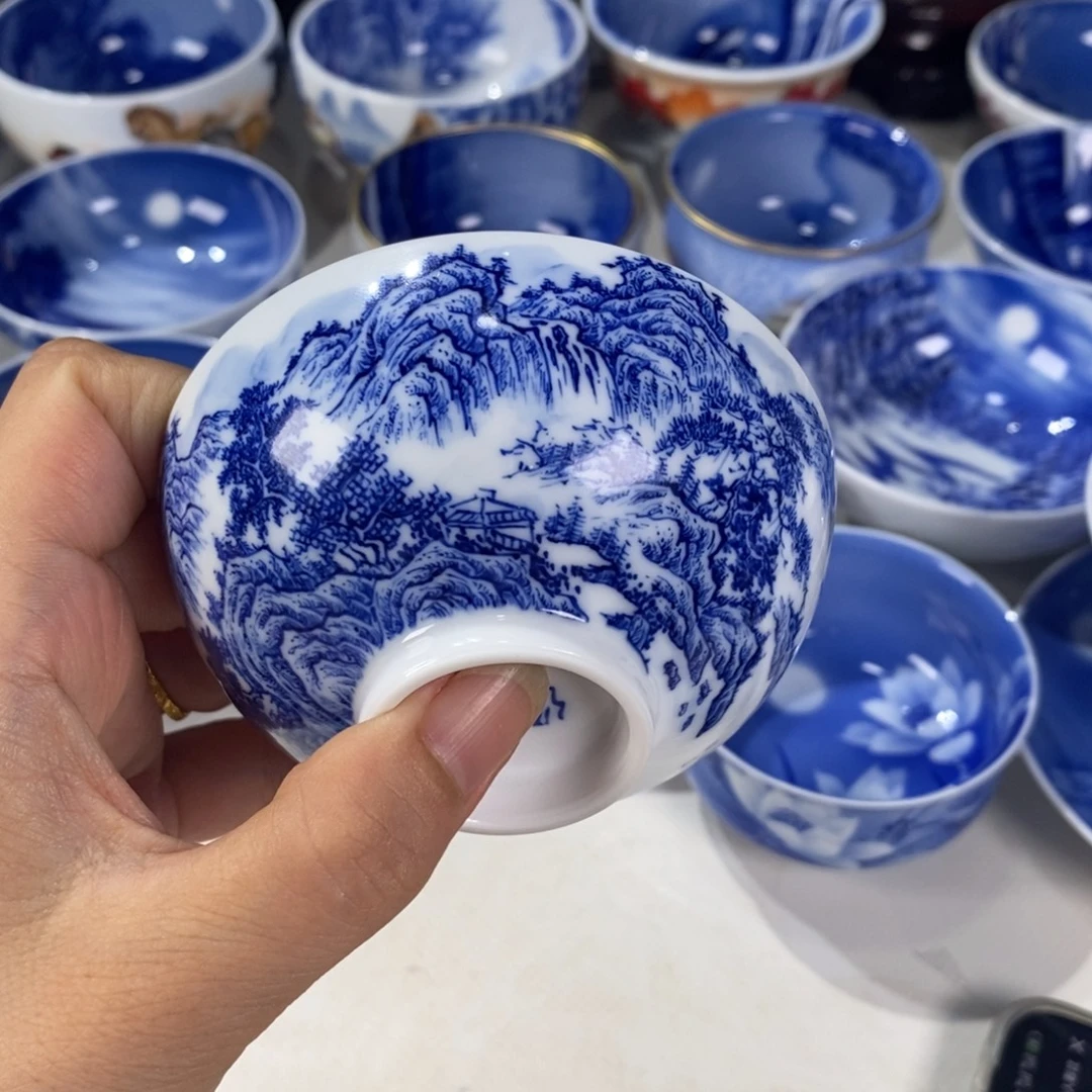 t***u青花山水主人杯杯