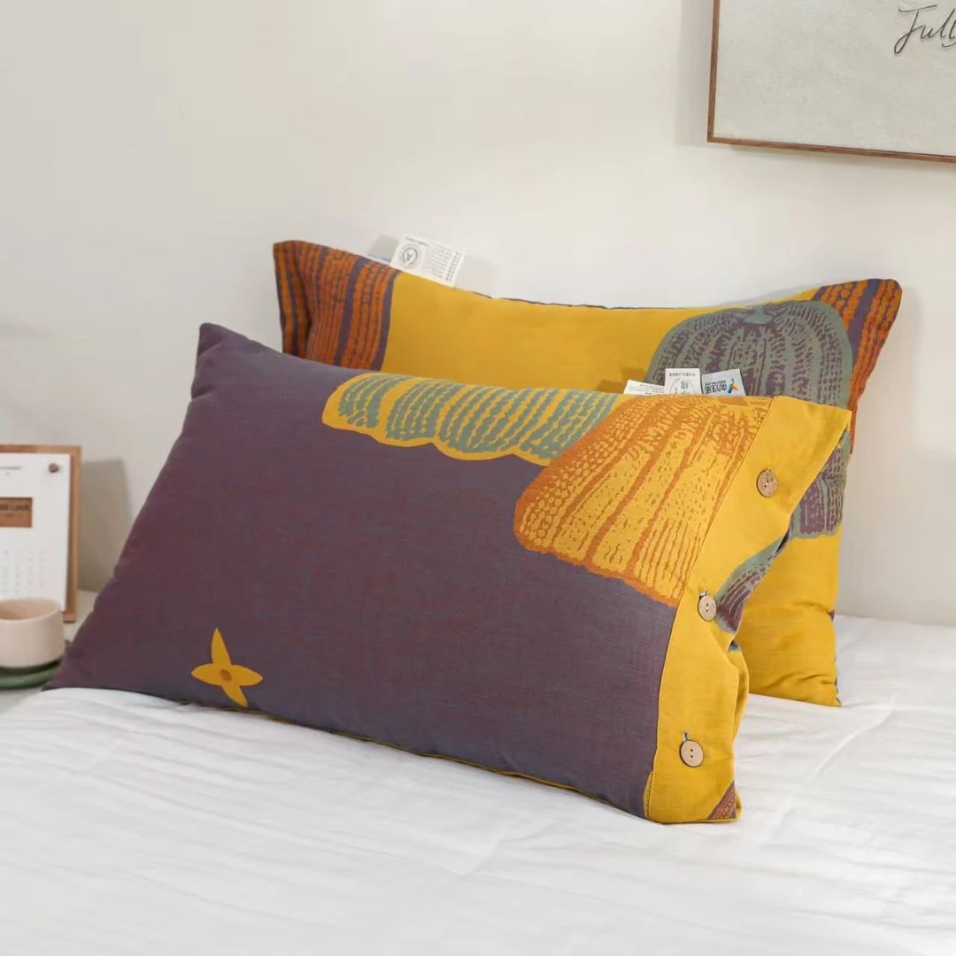 枕套【相思南瓜】48x74厘米 A类 高端纯棉 全棉成人枕套一对装