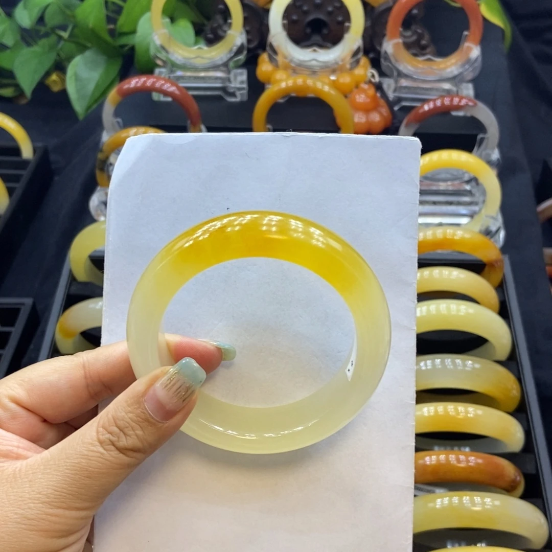 ℋ***࿐石英质玉（黄龙玉）未镶嵌手镯H