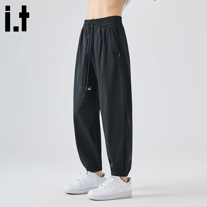i.t:CHOCOOLATE男士百搭休闲裤夏季超薄2025新款高弹力宽松束脚裤