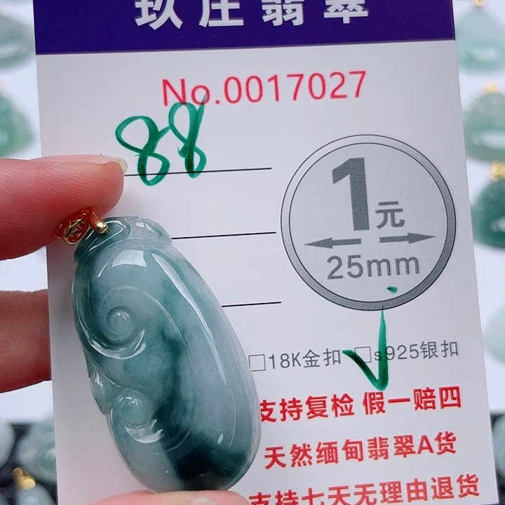 翡翠未镶嵌吊坠(不含链)