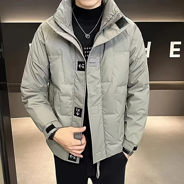 【皮羽绒】新款立领男士外套加厚保暖抗风时尚羽绒服H-105