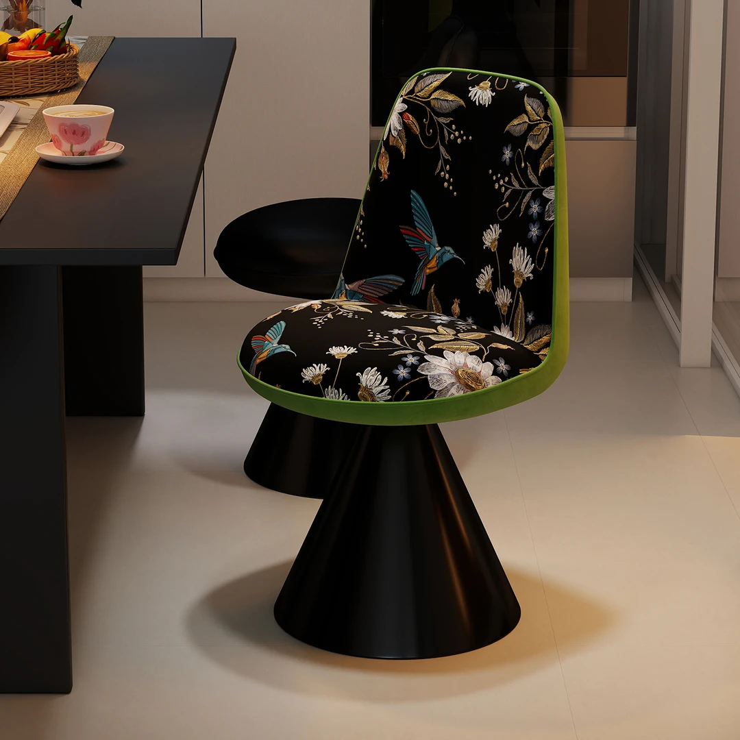 卧室轻奢化妆椅子意式高级化妆凳可旋转靠背梳妆台凳美甲椅罗比椅