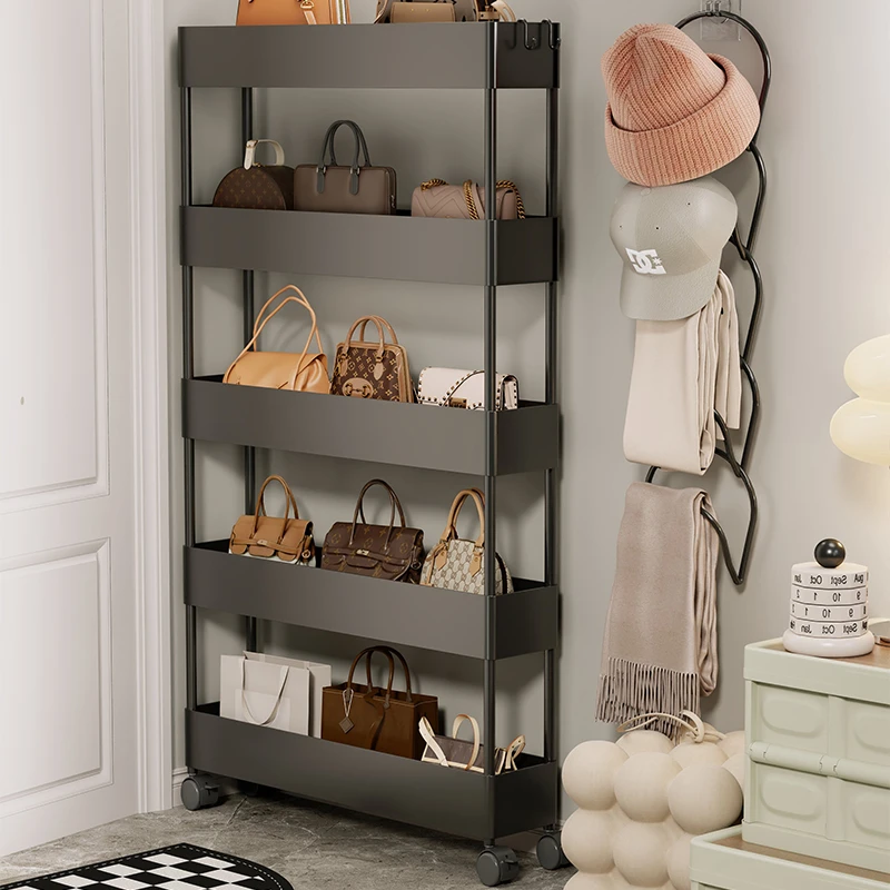 门后包包收纳神器家用夹缝置物架落地分层包架存放皮包整理展示架