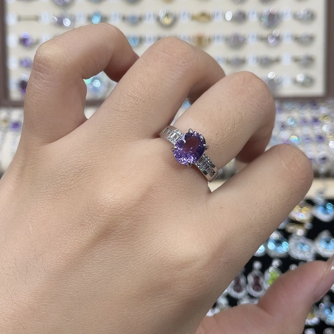 银S925镶嵌戒指紫晶