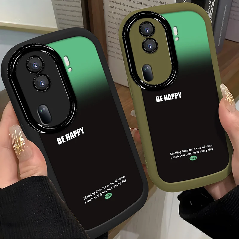 适用于【OPPO】Reno11【5G】个性绿黑渐变英文简约硅胶防摔手机壳