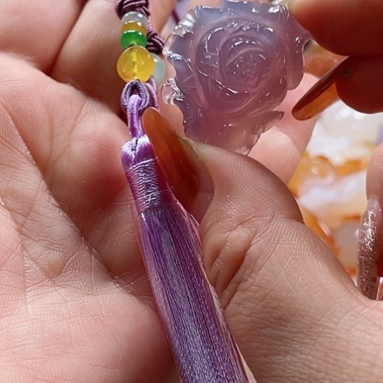 玛瑙/玉髓吊坠(赠链)未镶嵌时**梭