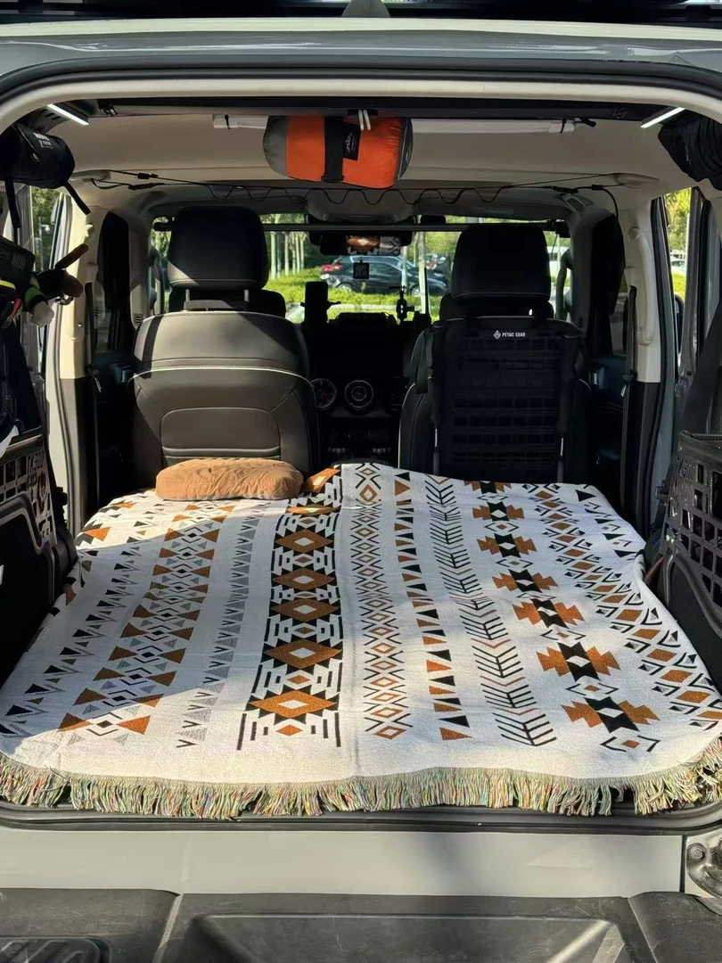 户外露营毯露营床单野餐毯波西米亚复古千鸟格车载毯子民族风pro