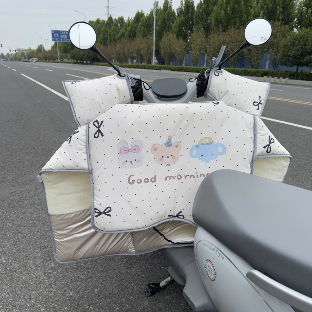 电动车挡风被冬季加绒加厚带挡腿斗篷式四季秋冬电瓶车档风被