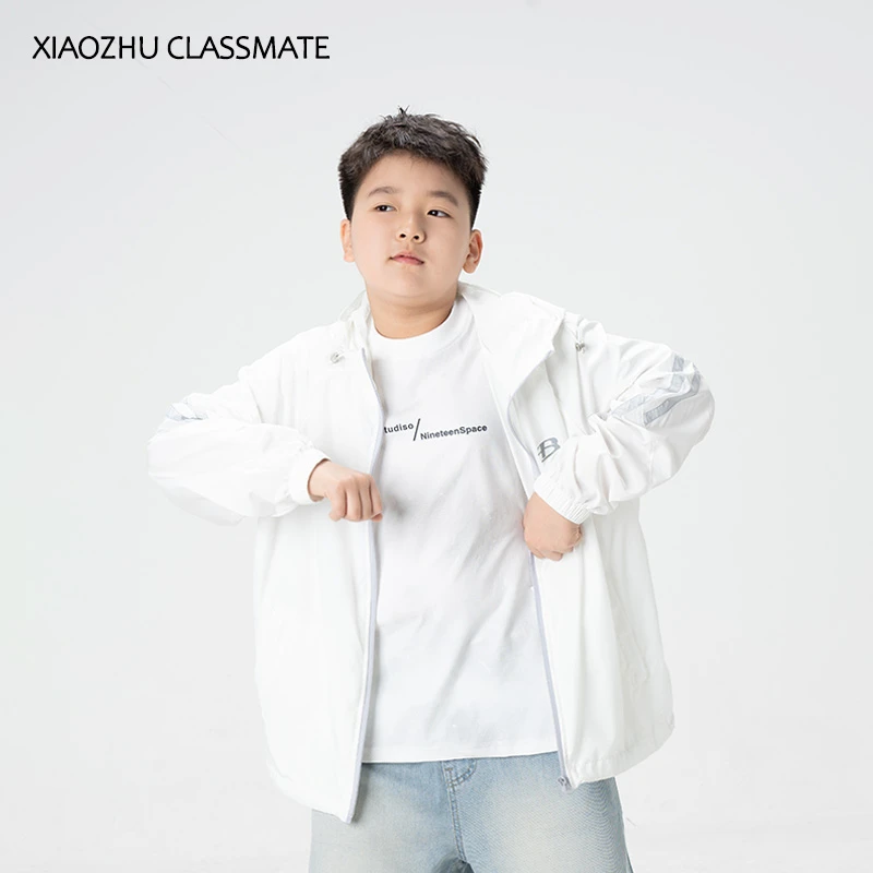 胖童防晒衣男童夏季薄款外套中大童学生加肥加大凉感轻薄54211