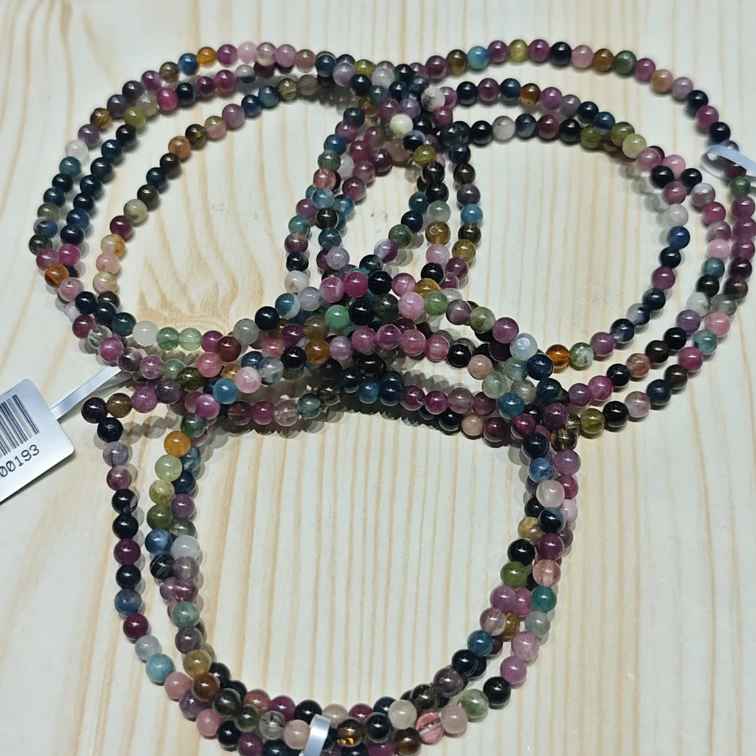 【书记甄选】天然碧玺三圈手链 多样性发一件 约3mm ZW3187