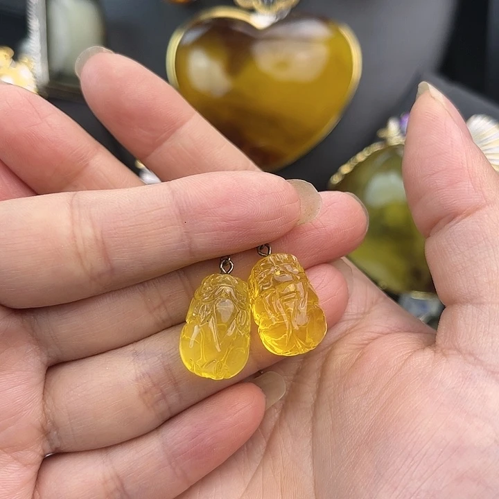 琥珀银S925镶嵌裸石