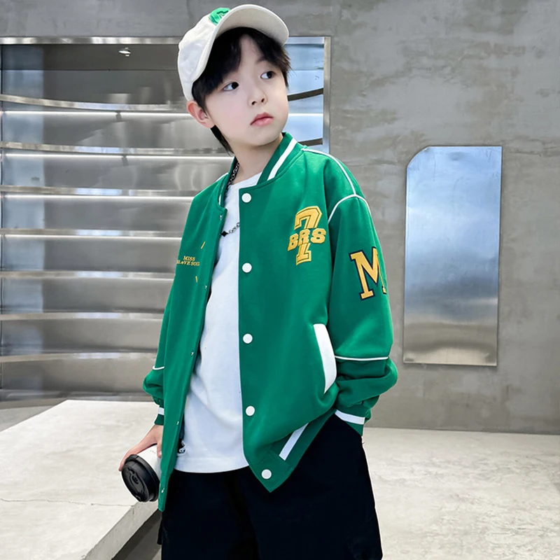 儿童装男童春装棒球服外套春秋款2025新款中大童男孩春季痞帅衣服