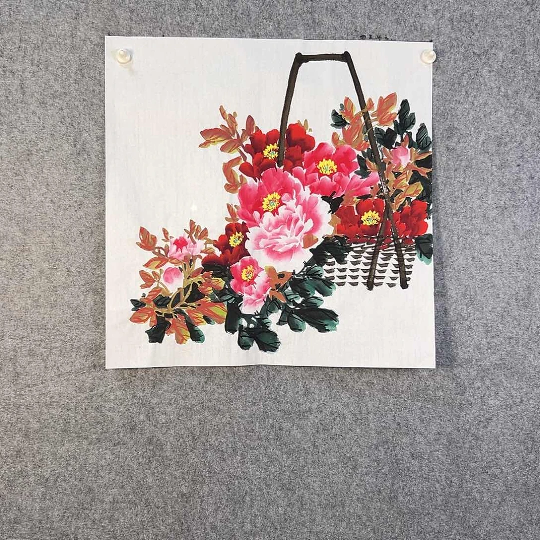 国画160 牡丹花鸟等画风与山水的