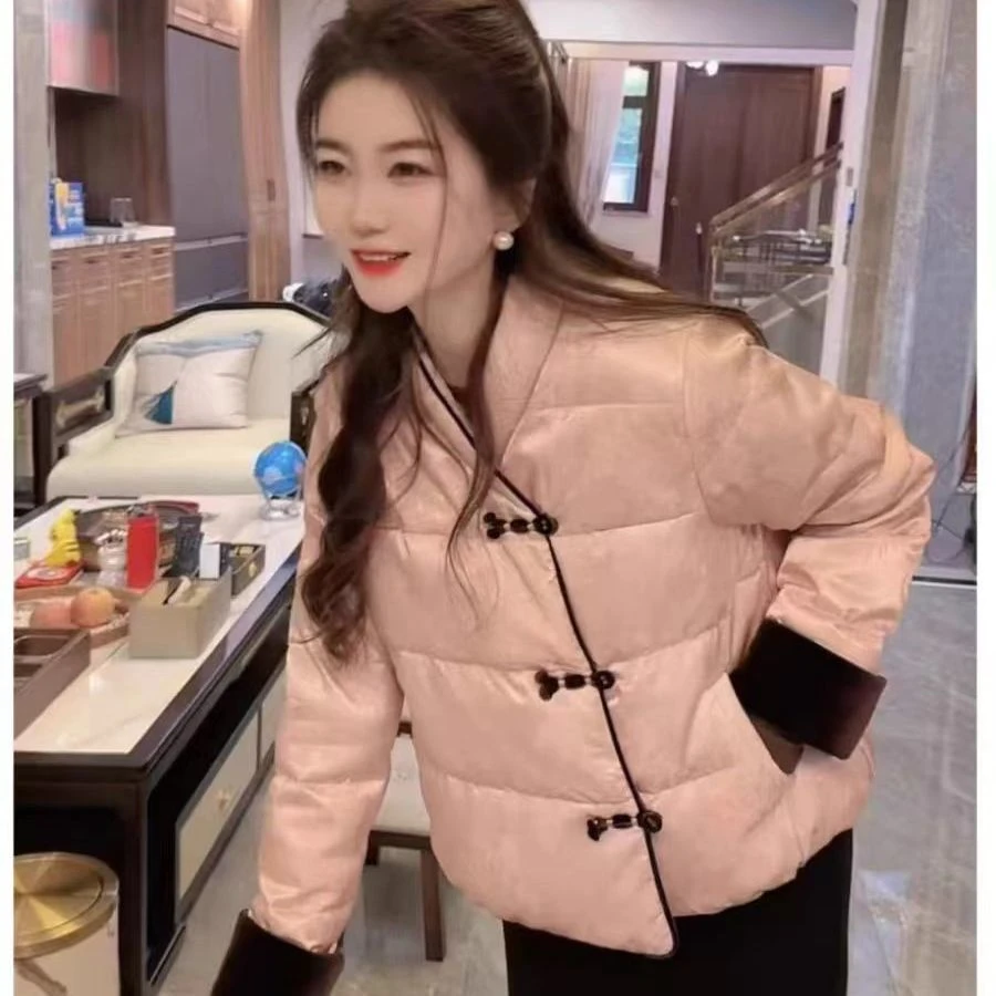 新中式国风时尚盘扣棉衣2025新款冬季加厚保暖立领棉服上衣外套女