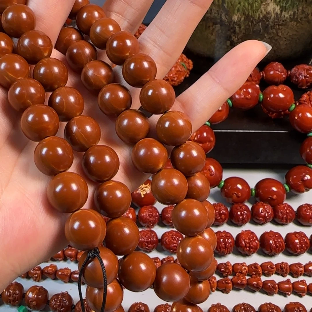 橄榄核手串/手链1.25铁核54颗正圆光珠脖挂