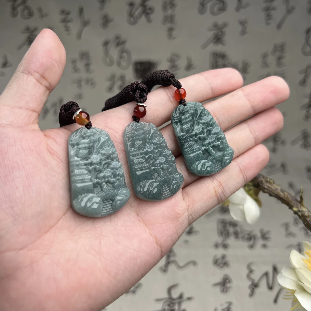 1117每人限购一单（多样性发1件）天然A货正宗翡翠吊坠招财玉山水