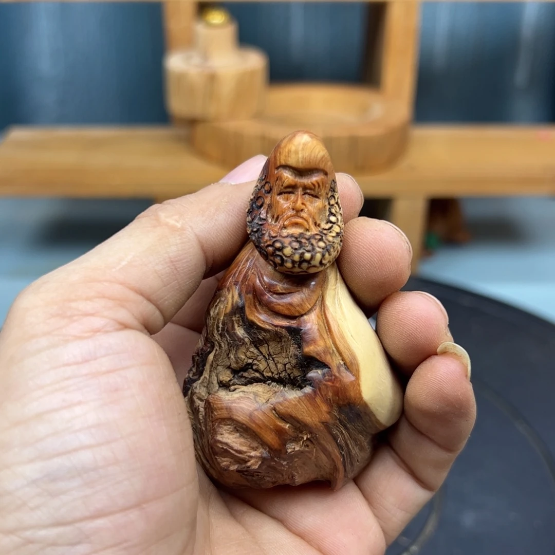 圈***叉木崖柏木摆件手把件