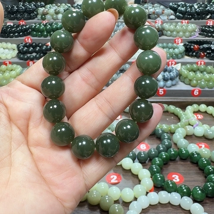 未镶嵌手链和田玉新疆若羌青黄口料卡13