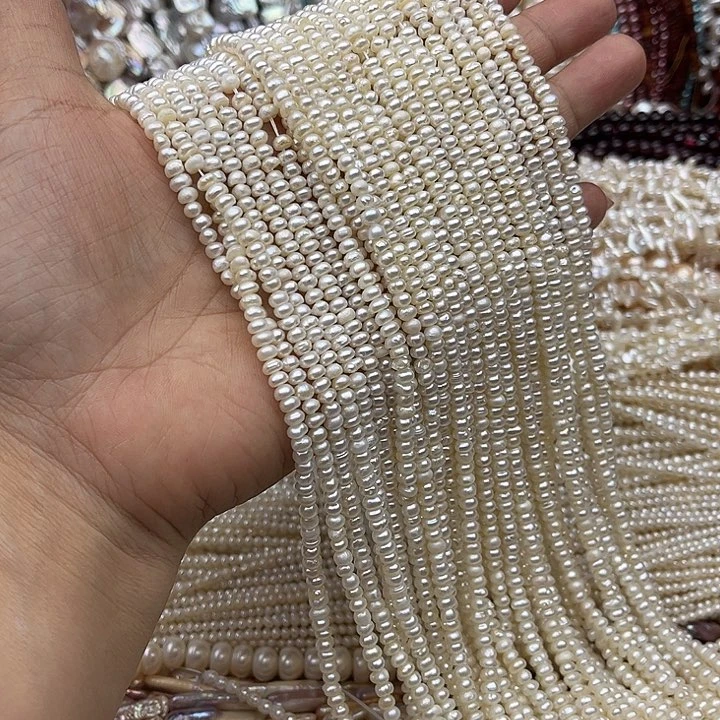 玛瑙/玉髓未镶嵌珠宝半成品一条4mm珍珠算盘珠