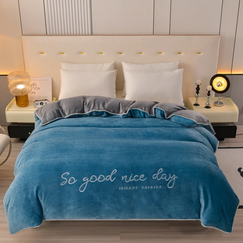 2025新款加厚牛奶绒刺绣保暖被套毛绒双面绒加绒被罩家庭用单品