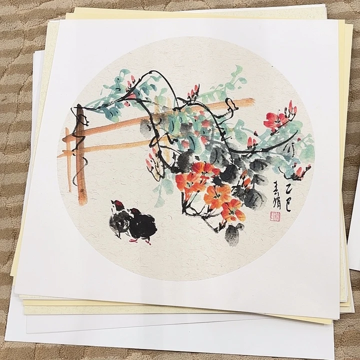 国画花鸟等图案50.50