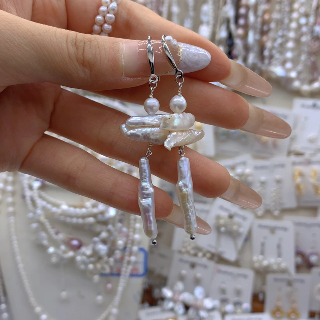 合金淡水珍珠耳饰项链