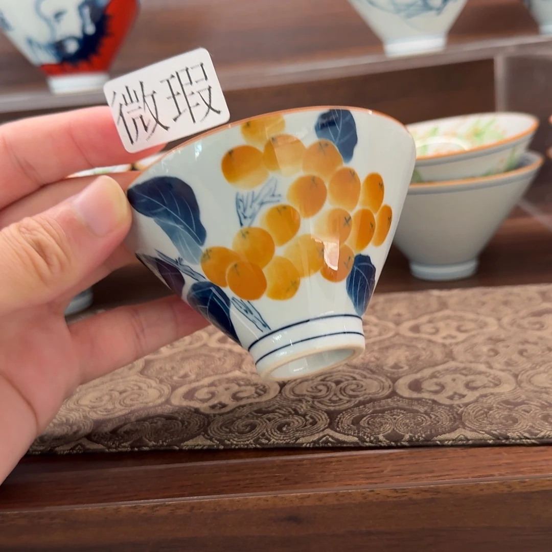 釉下手手绘茶具微瑕