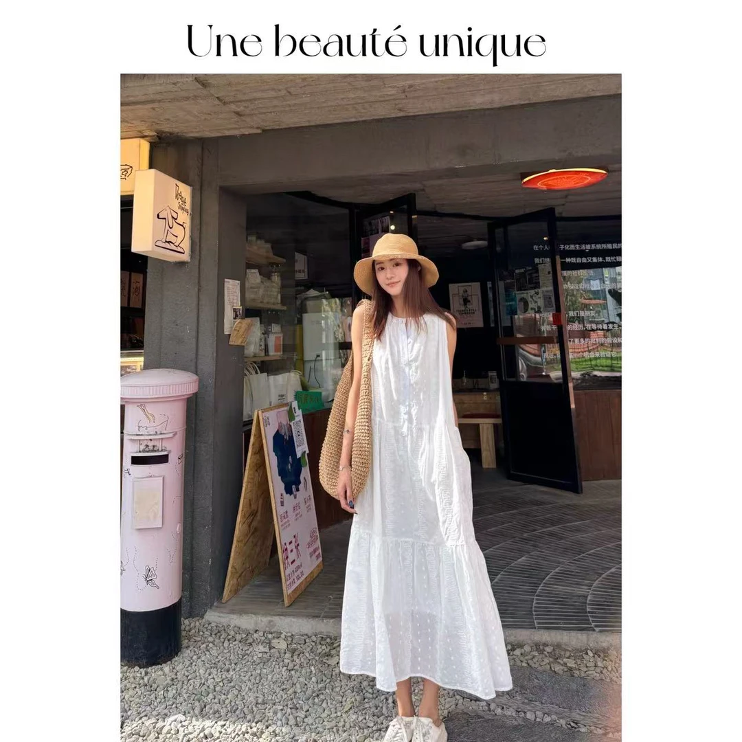 【欧里亚克】法式原创镂空设计气质宽松夏季连衣裙