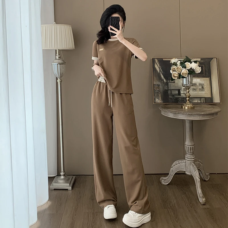 2025薄款直筒垂感裤遮腿型显高显瘦春夏长裤套装运动休闲风气质款