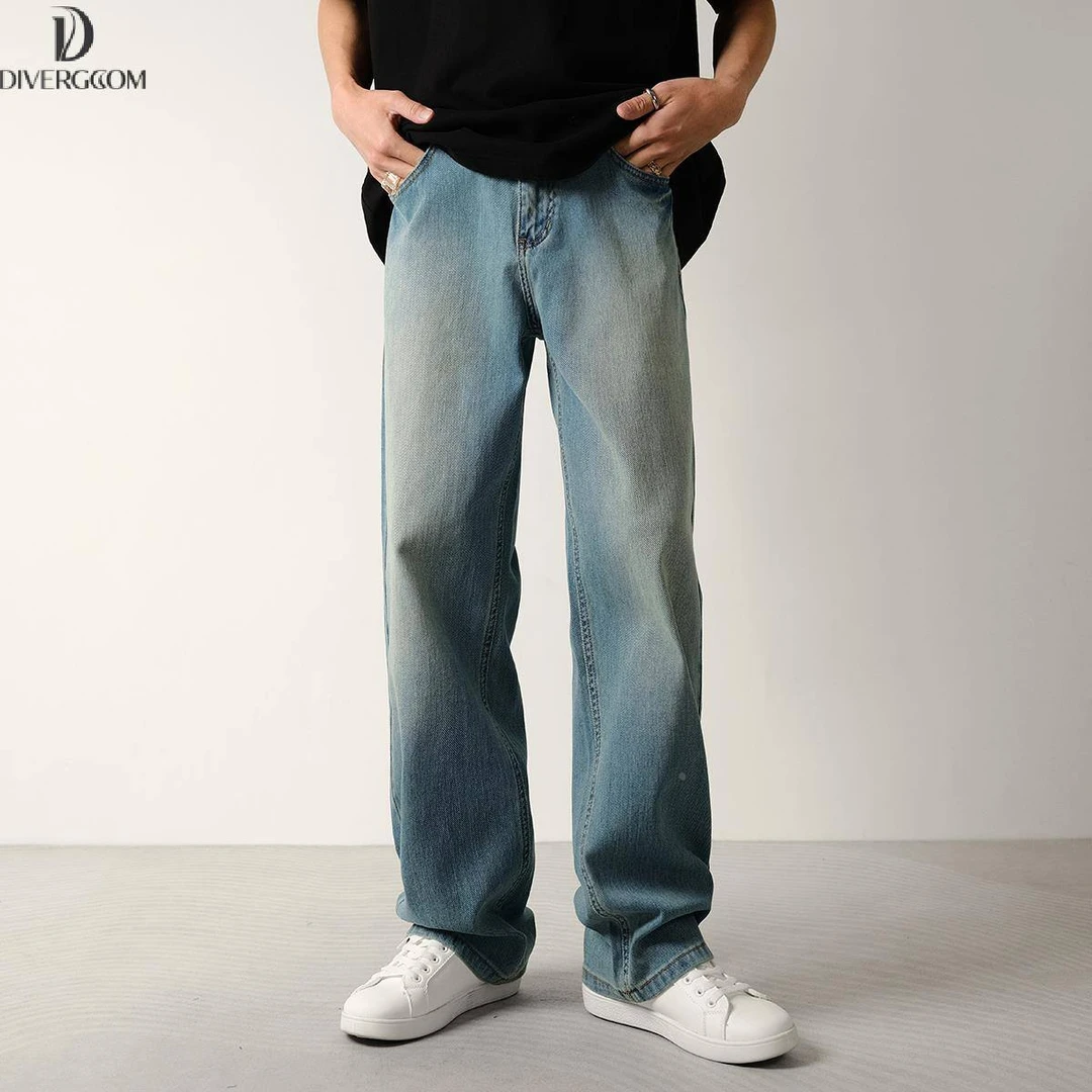 经典蓝复古水洗弹力直筒牛仔裤男夏季薄款夏季弹力直筒