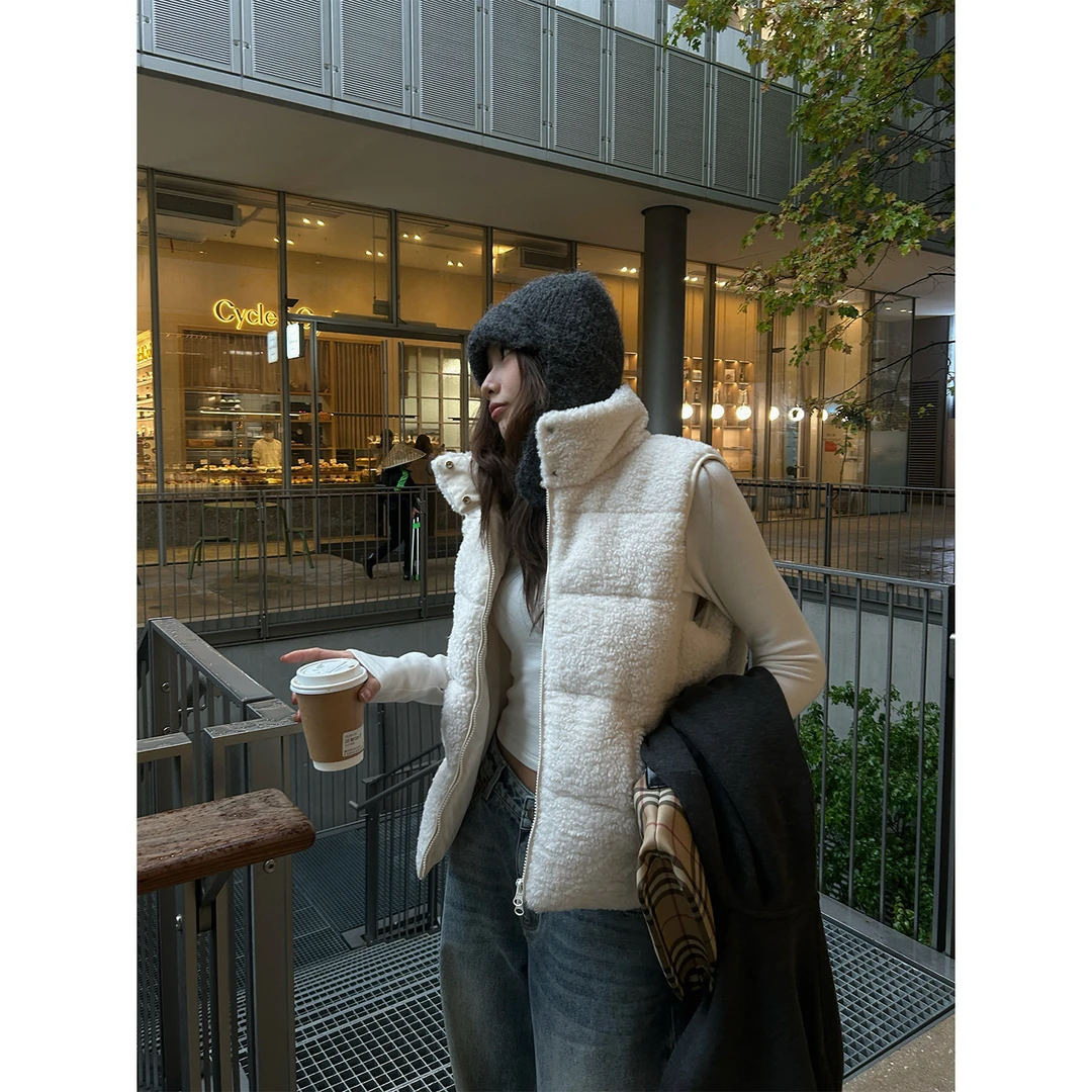 DYANGJUN 【暖暖泡芙】2025冬季新款90白鸭绒马甲立厚外套女