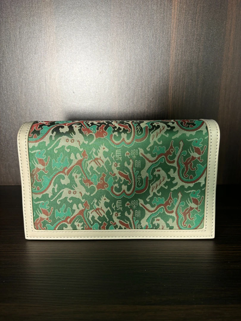 国风包包时尚绿色女士复古民族风单肩肩包高雅晚宴包提花宴会157