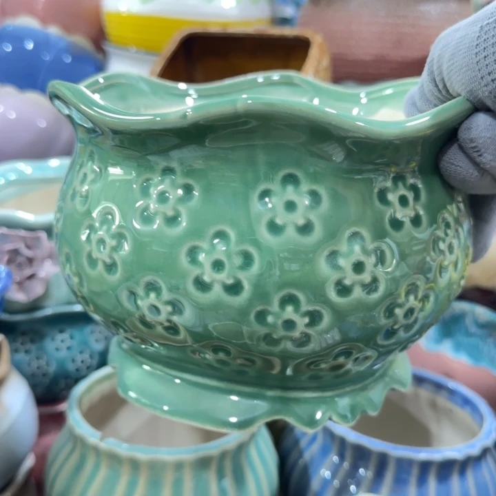 凑9米包邮，有孔，陶瓷花盆