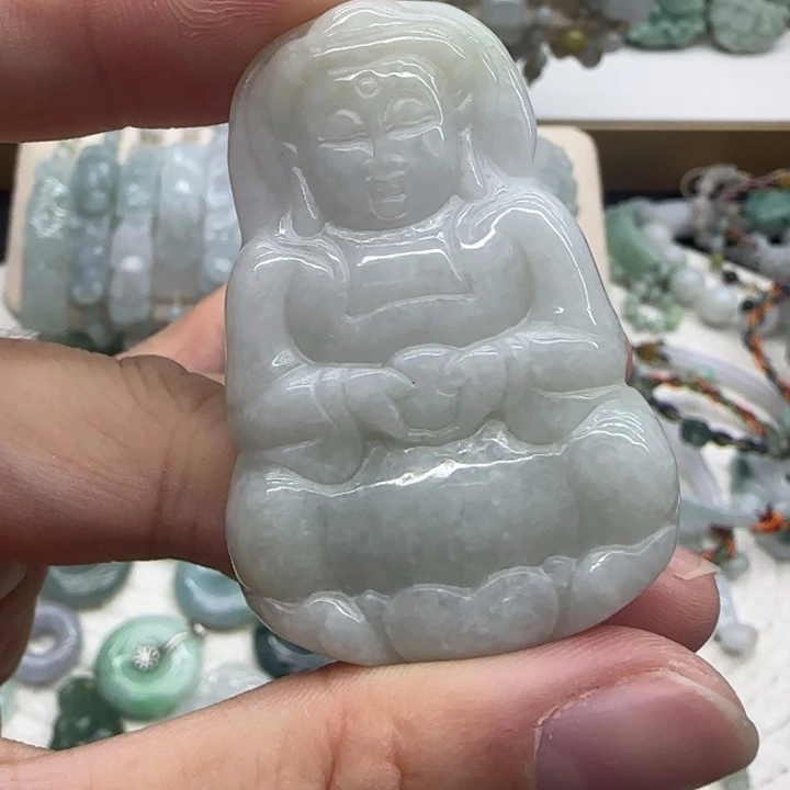 翡翠未镶嵌手链观音